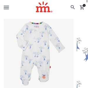 NWT Magnetic Me White and Blue Footies One Piece